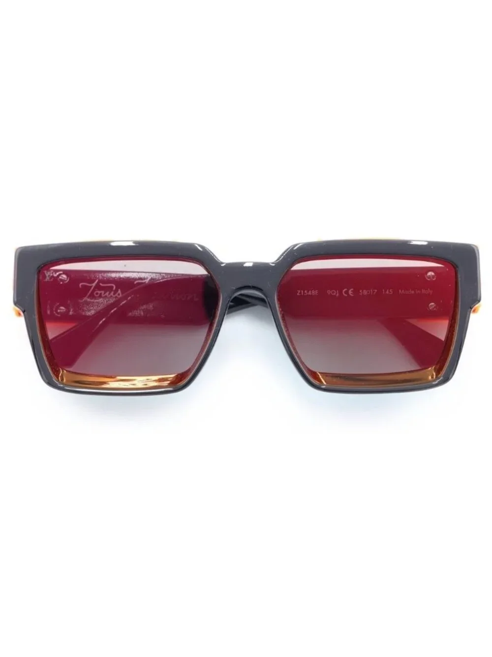 Louis Vuitton Millionaire Square Frame Sunglasses Black Orange Eyewear